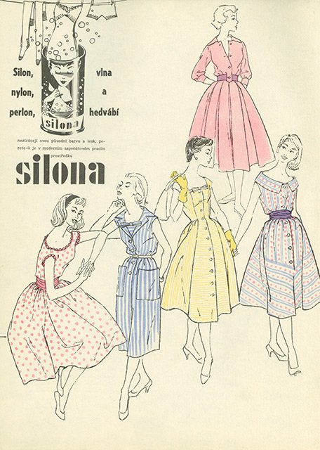 1958 odívání 18 silona