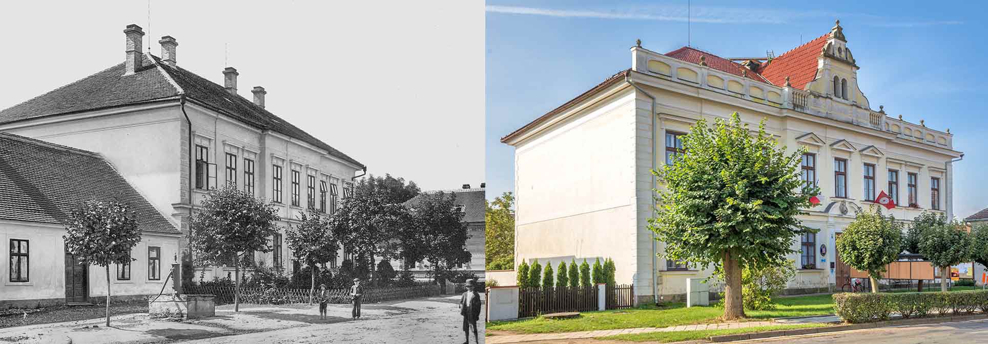 Choltice, obecná škola, postavena 1879